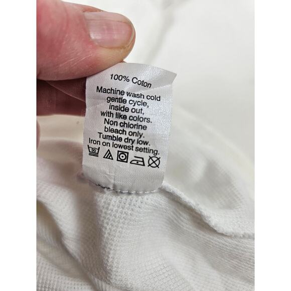 J Crew White Large Thermal Long Sleeve Women's - Picture 8 of 9